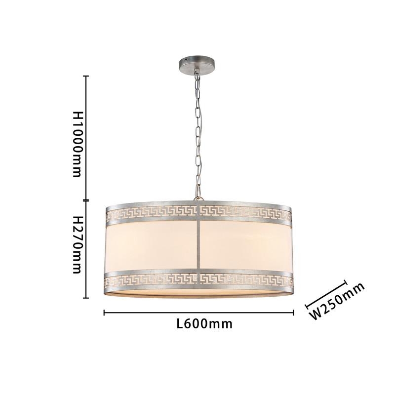 Люстра с греческим орнаментом Miander Silver