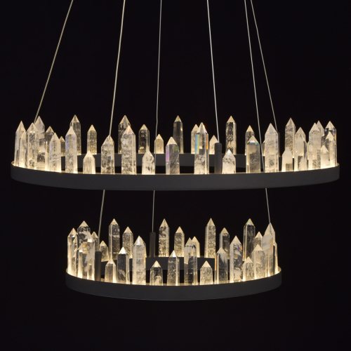 Люстра с двумя кольцами черного цвета с хрустальными элементами QUARTZ CRYSTAL