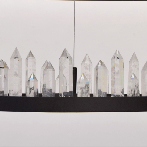 Люстра с двумя кольцами черного цвета с хрустальными элементами QUARTZ CRYSTAL