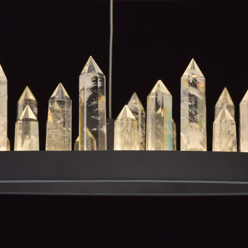 Люстра с двумя кольцами черного цвета с хрустальными элементами QUARTZ CRYSTAL