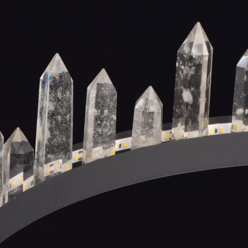Люстра с двумя кольцами черного цвета с хрустальными элементами QUARTZ CRYSTAL