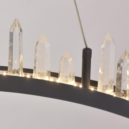 Люстра с двумя кольцами черного цвета с хрустальными элементами QUARTZ CRYSTAL