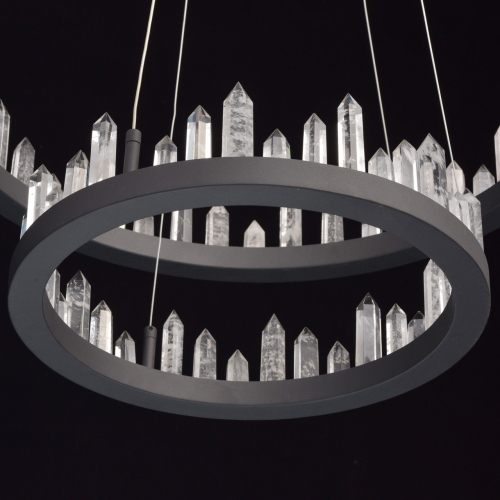 Люстра с двумя кольцами черного цвета с хрустальными элементами QUARTZ CRYSTAL