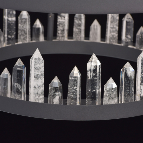 Люстра с двумя кольцами черного цвета с хрустальными элементами QUARTZ CRYSTAL