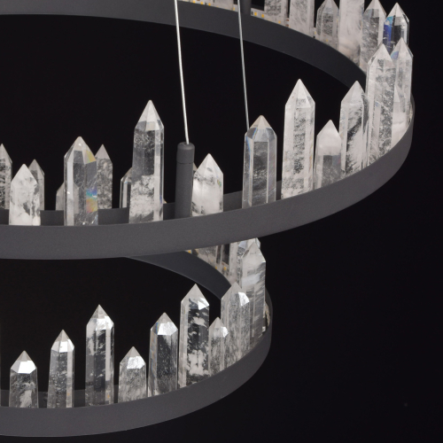 Люстра с двумя кольцами черного цвета с хрустальными элементами QUARTZ CRYSTAL