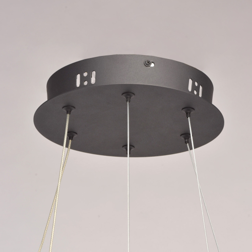 Люстра с двумя кольцами черного цвета с хрустальными элементами QUARTZ CRYSTAL