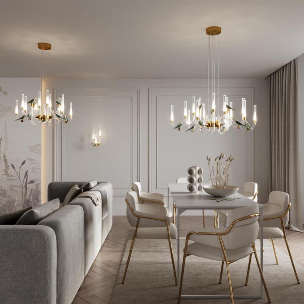 Люстра с декоративными птицами Ganthea D 73 см