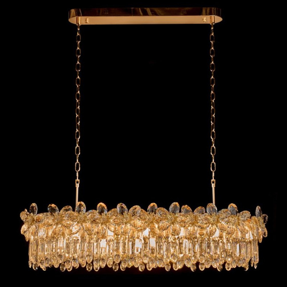 Люстра с декоративными элементами в виде крупных хрустальных цветов Palace Gardens