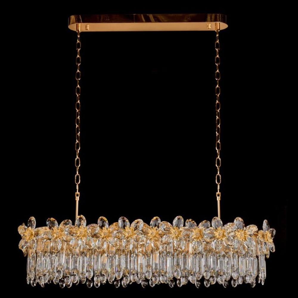 Люстра с декоративными элементами в виде крупных хрустальных цветов Palace Gardens