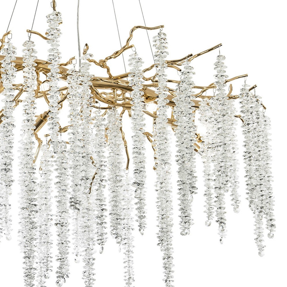 Люстра с декором в виде ветвей с хрустальными подвесками Fairytree Gold Crystal Chandelier