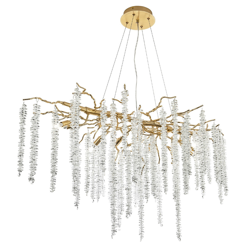 Люстра с декором в виде ветвей с хрустальными подвесками Fairytree Gold Crystal Chandelier