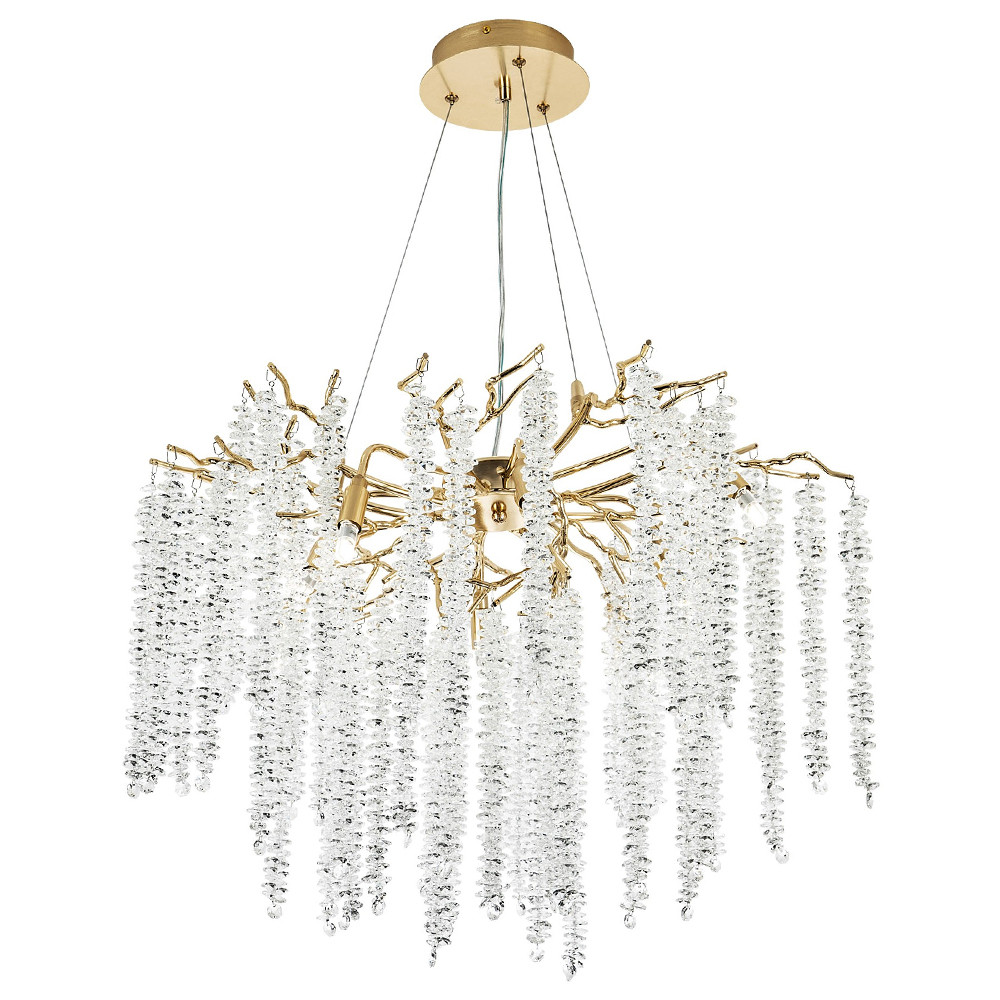 Люстра с декором в виде ветвей с хрустальными подвесками Fairytree Gold Crystal Chandelier 8