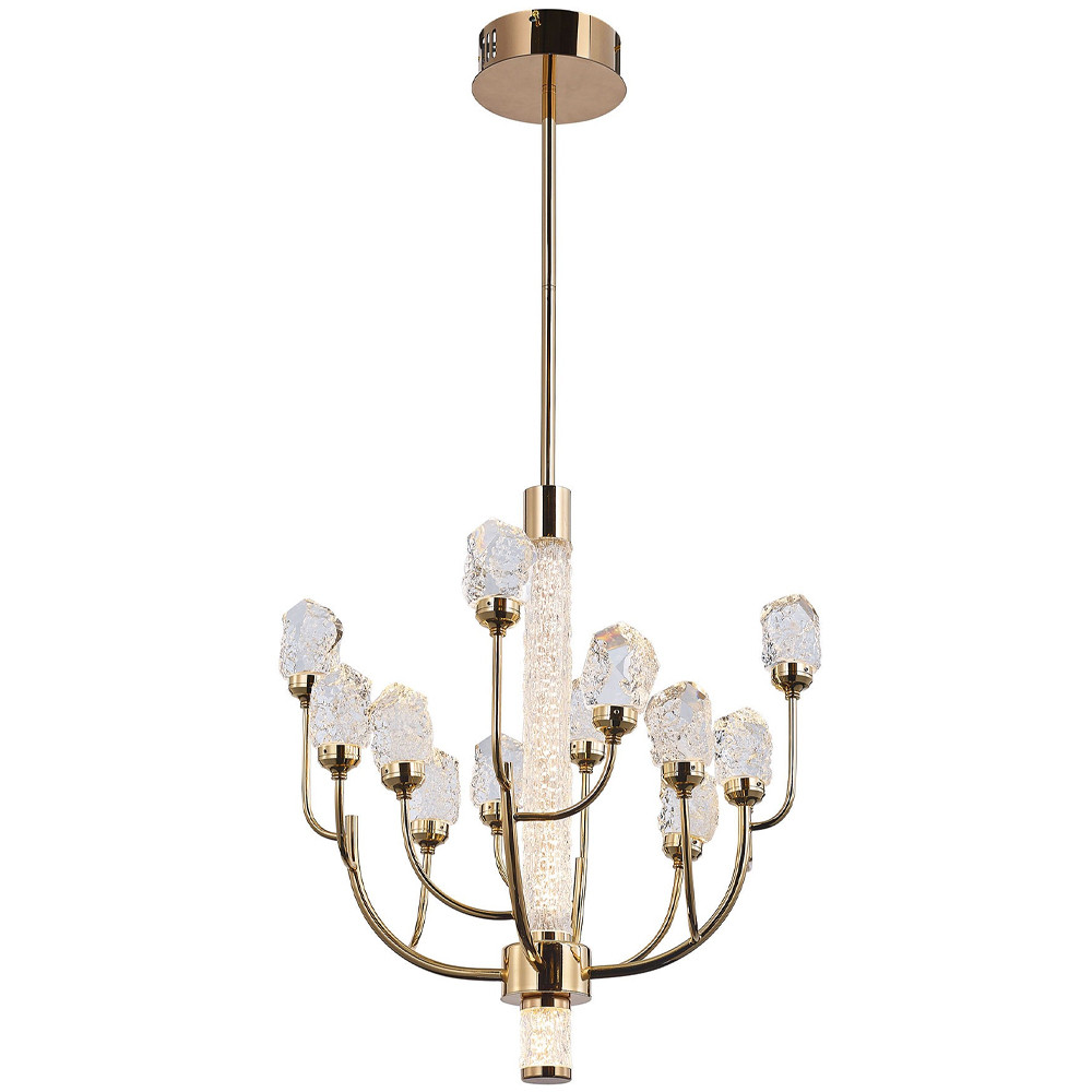 Люстра с декором в виде кристаллов из хрусталя Kenneth Crystal Stone Chandelier 12