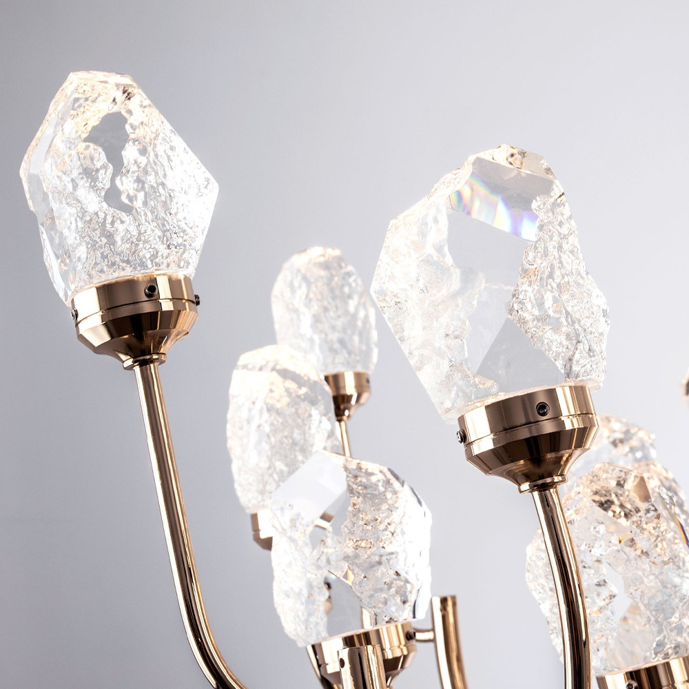 Люстра с декором в виде кристаллов из хрусталя Kenneth Crystal Stone Chandelier 20