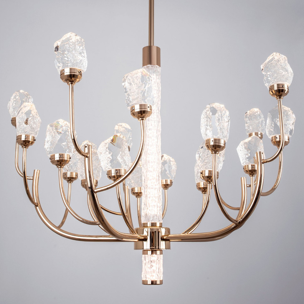 Люстра с декором в виде кристаллов из хрусталя Kenneth Crystal Stone Chandelier 20