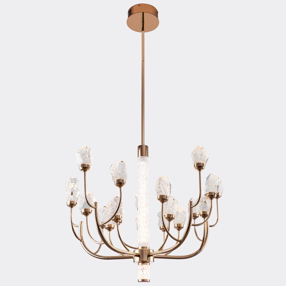 Люстра с декором в виде кристаллов из хрусталя Kenneth Crystal Stone Chandelier 20