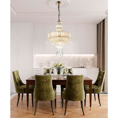 Люстра с декором из мрамора и хрусталя Dione Marble Crystal Chandelier