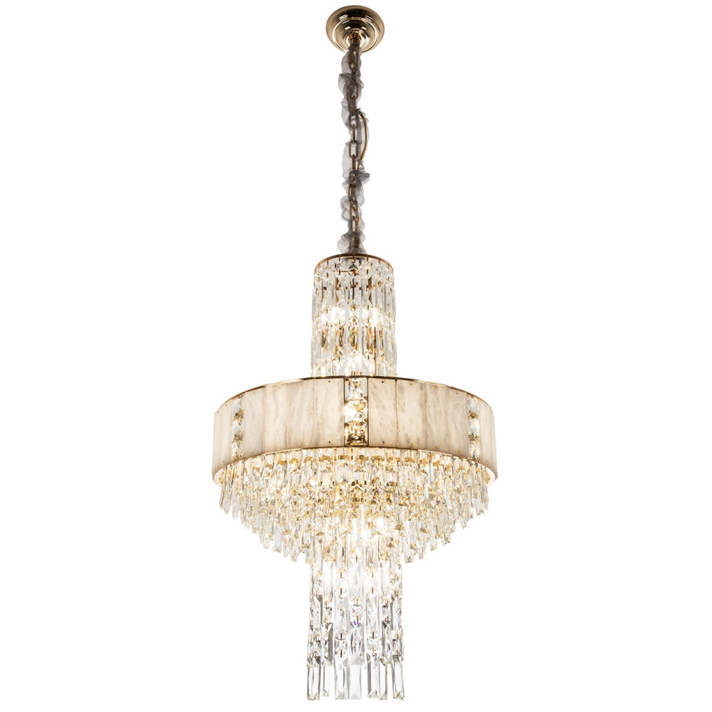 Люстра с декором из мрамора и хрусталя Dione Marble Crystal Chandelier