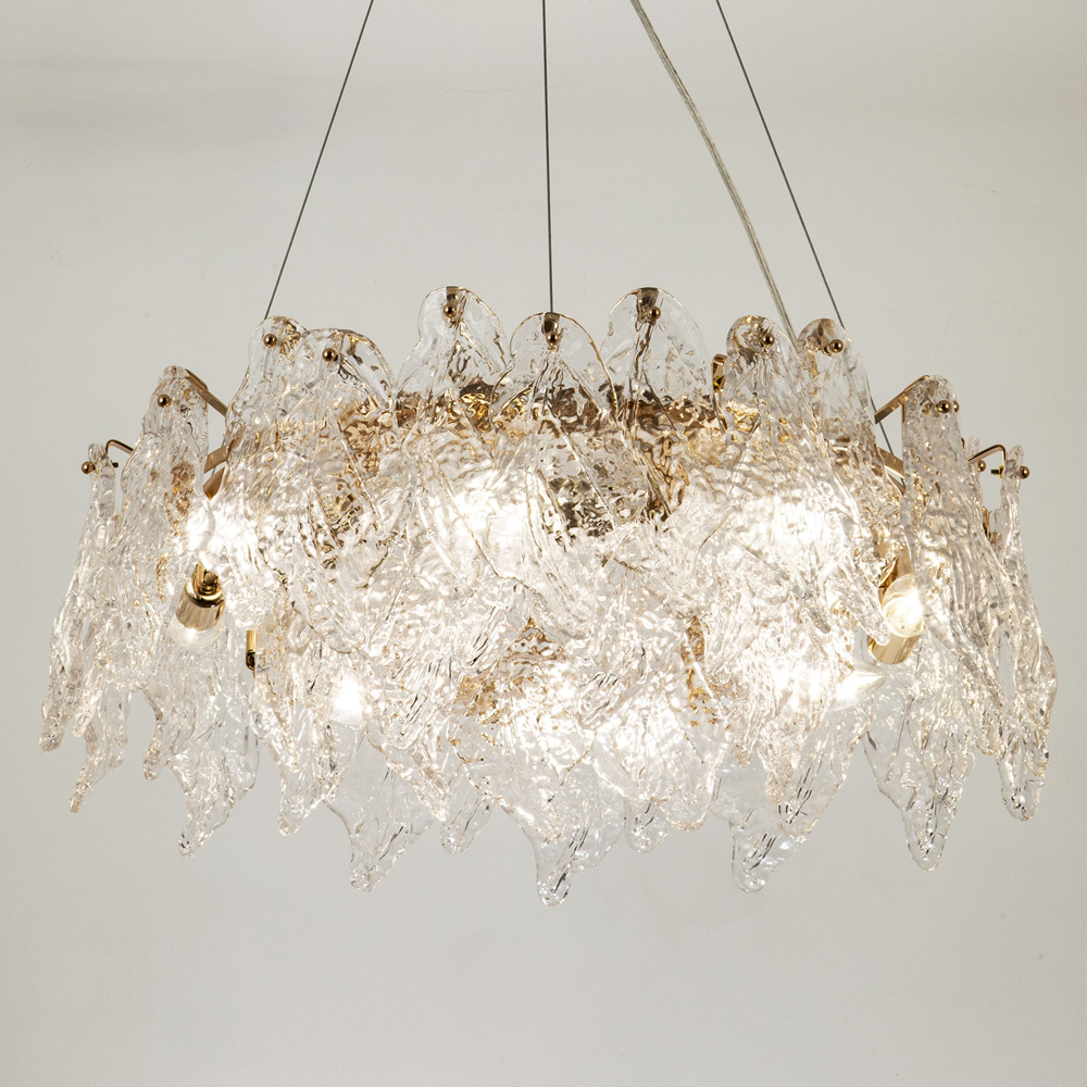 Люстра с декором из текстурированного стекла Textured Glass Chandelier 8