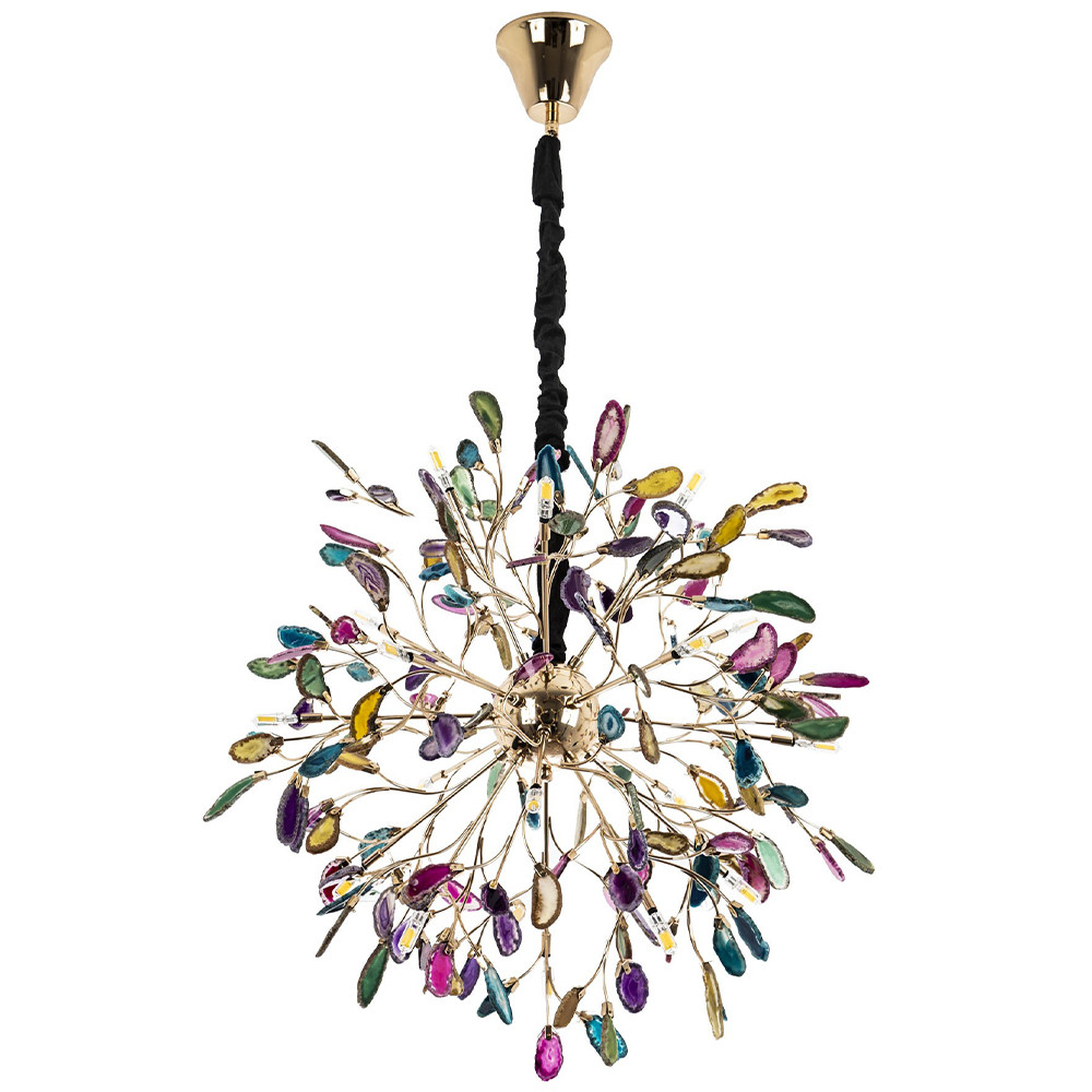 Люстра с декором разноцветный агат Multicolored Agate Chandelier 18