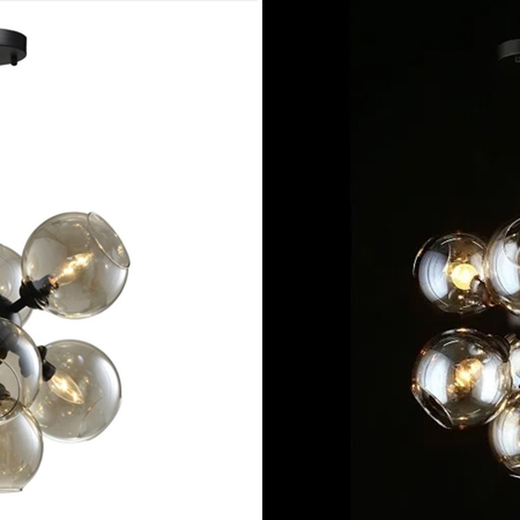 Люстра с дымчатым стеклом Bubble Glass Black