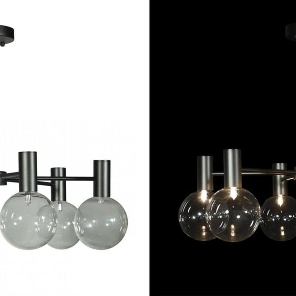 Люстра с дымчатым стеклом Smoke Glass BLACK 6 ламп