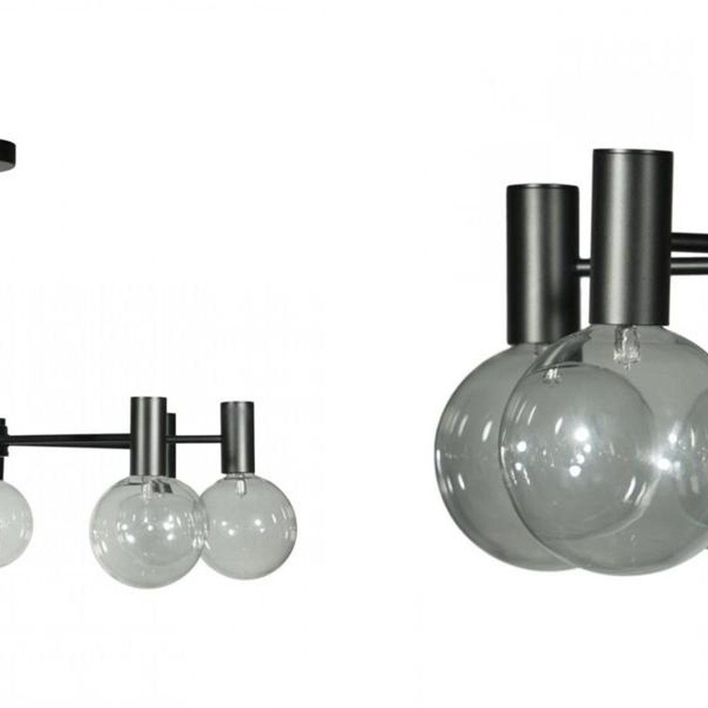 Люстра с дымчатым стеклом Smoke Glass BLACK 8 ламп