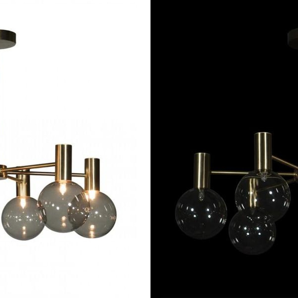 Люстра с дымчатым стеклом Smoke Glass GOLD