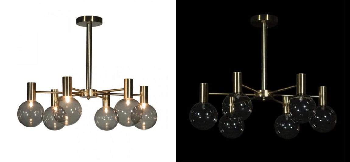 Люстра с дымчатым стеклом Smoke Glass GOLD