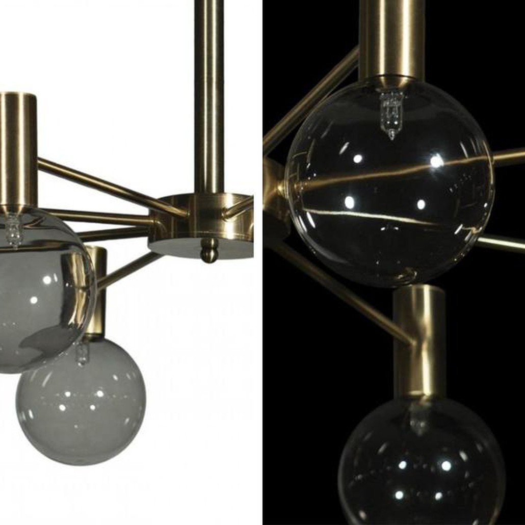 Люстра с дымчатым стеклом Smoke Glass GOLD