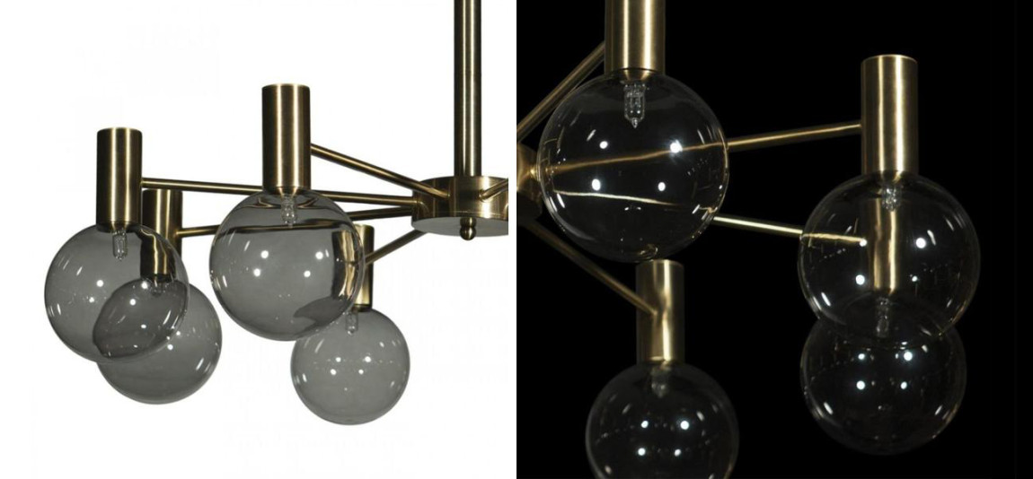 Люстра с дымчатым стеклом Smoke Glass GOLD