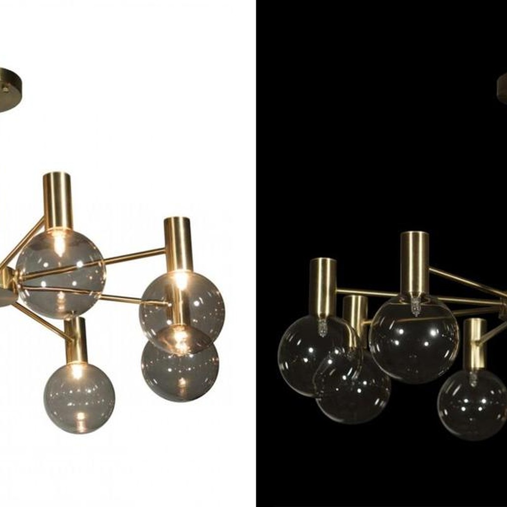 Люстра с дымчатым стеклом Smoke Glass GOLD