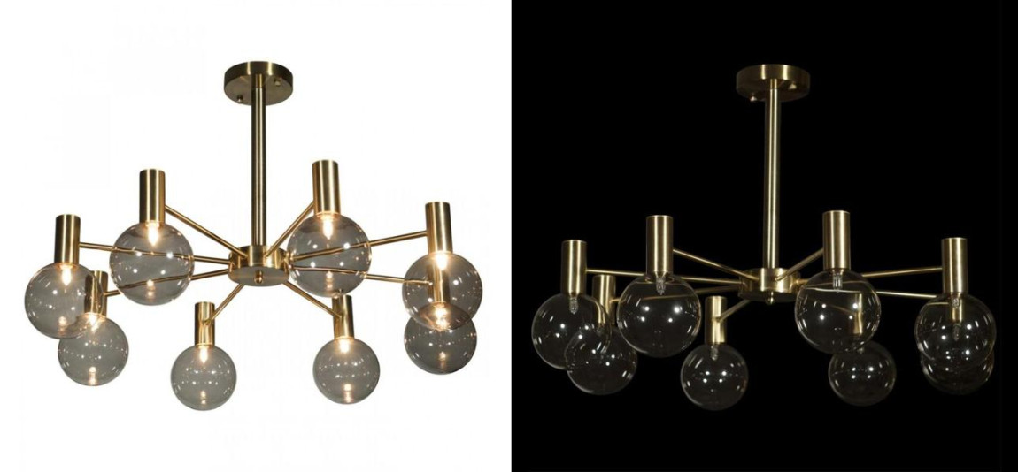 Люстра с дымчатым стеклом Smoke Glass GOLD