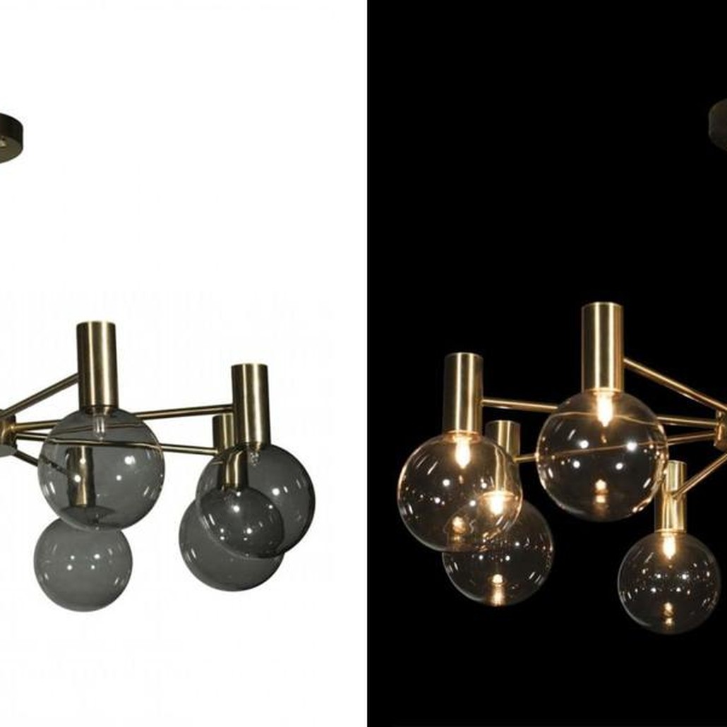 Люстра с дымчатым стеклом Smoke Glass GOLD
