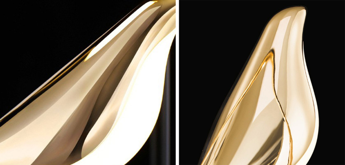 Люстра с золотыми птичками на ветках NOMI Chandelier Six birds on branches