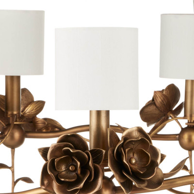 Люстра с каркасом в виде цветков розы и тканевыми абажурами Flowers and Fox Roses