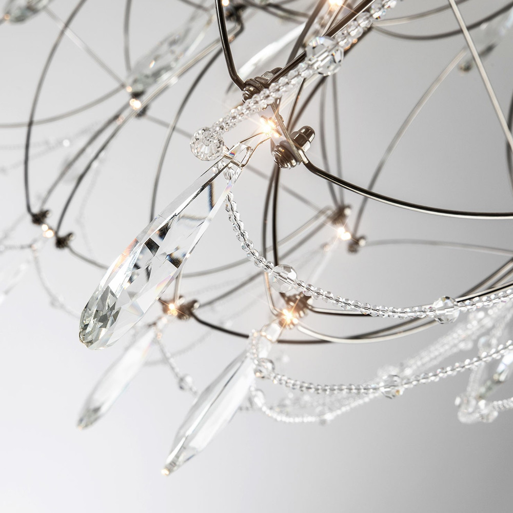 Люстра с каркасом из тонких металлических нитей и хрустальными подвесками Crystal Metal Threads Chandelier 100