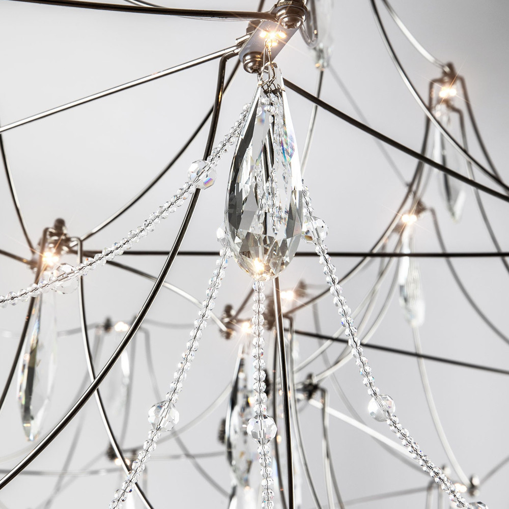 Люстра с каркасом из тонких металлических нитей и хрустальными подвесками Crystal Metal Threads Chandelier 100