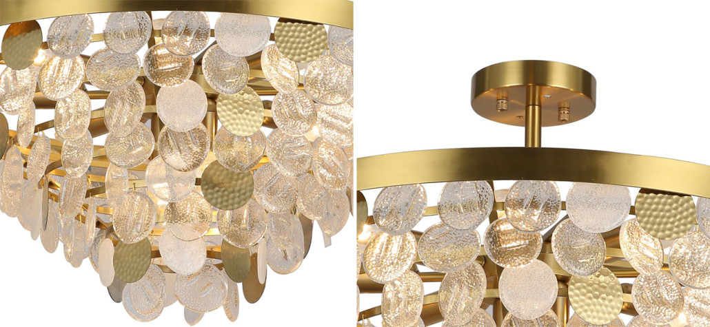 Люстра с каскадом из декоративных элементов Sequins