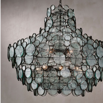 Люстра с каскадом из круглых прозрачных декоративных элементов Harmony of Light