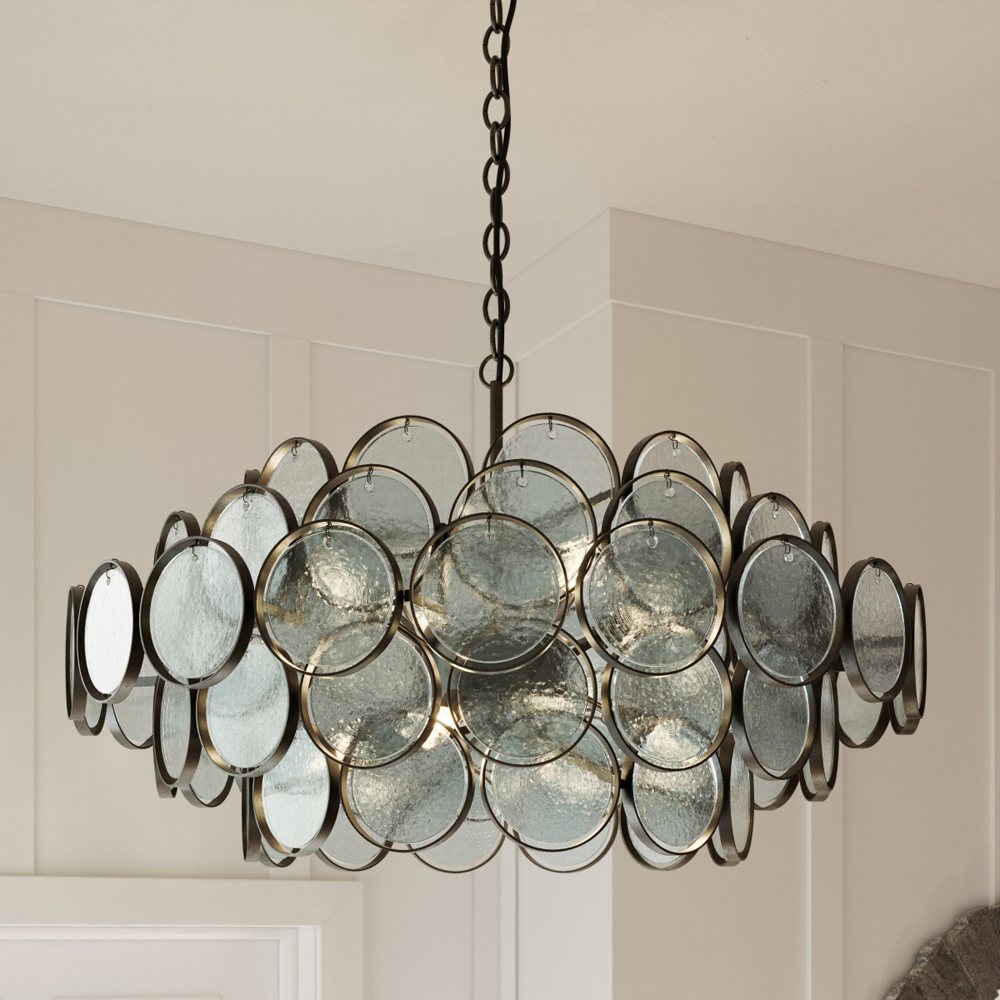 Люстра с каскадом из круглых стеклянных дисков Small Round Sequins