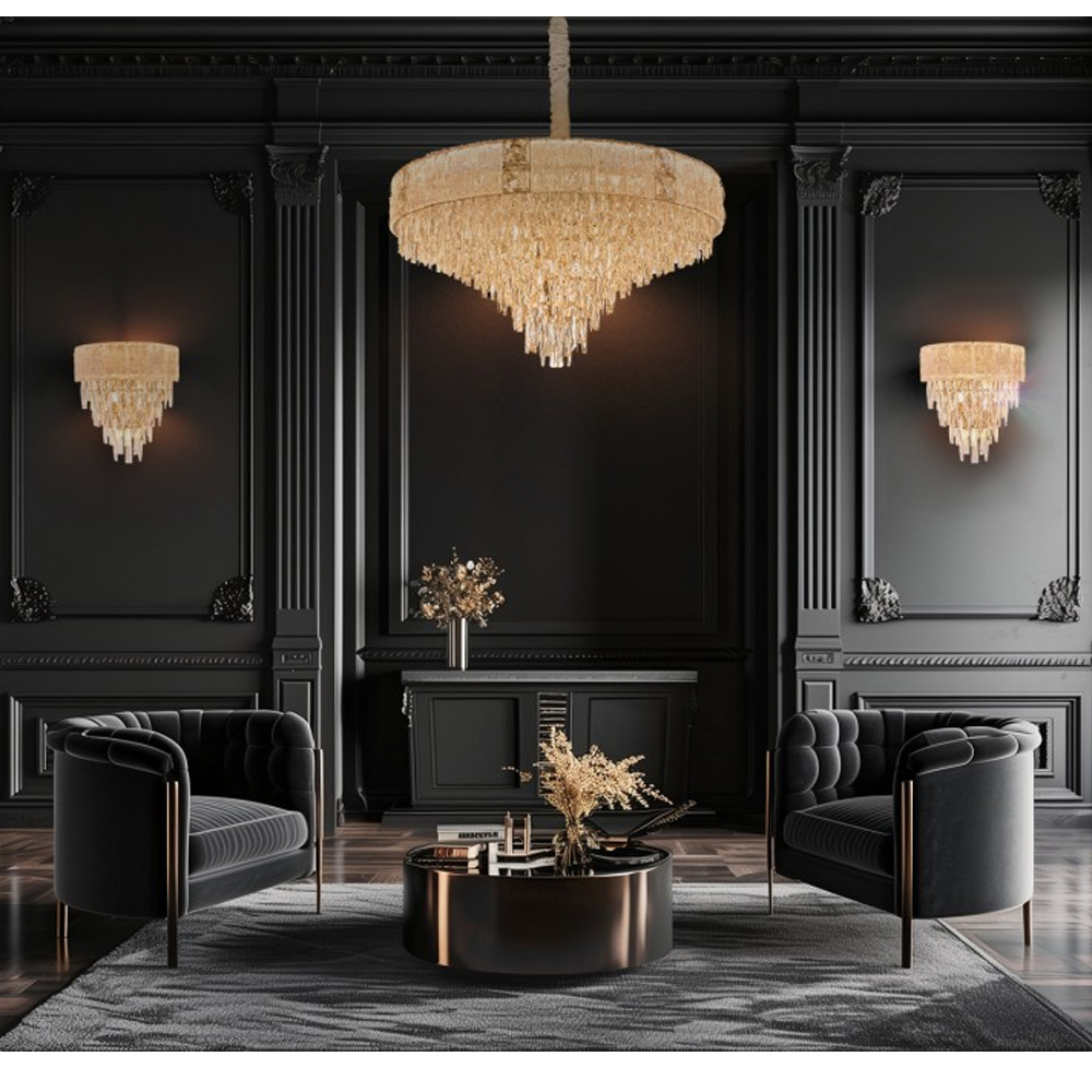 Люстра с каскадом из прозрачного хрусталя Constant Sparks