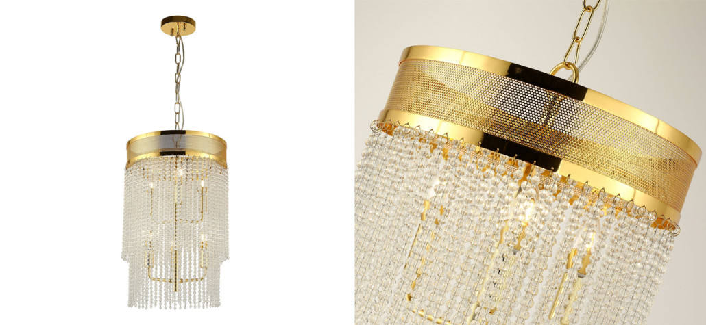 Люстра с каскадом из хрустальных бусин Crystal Beads