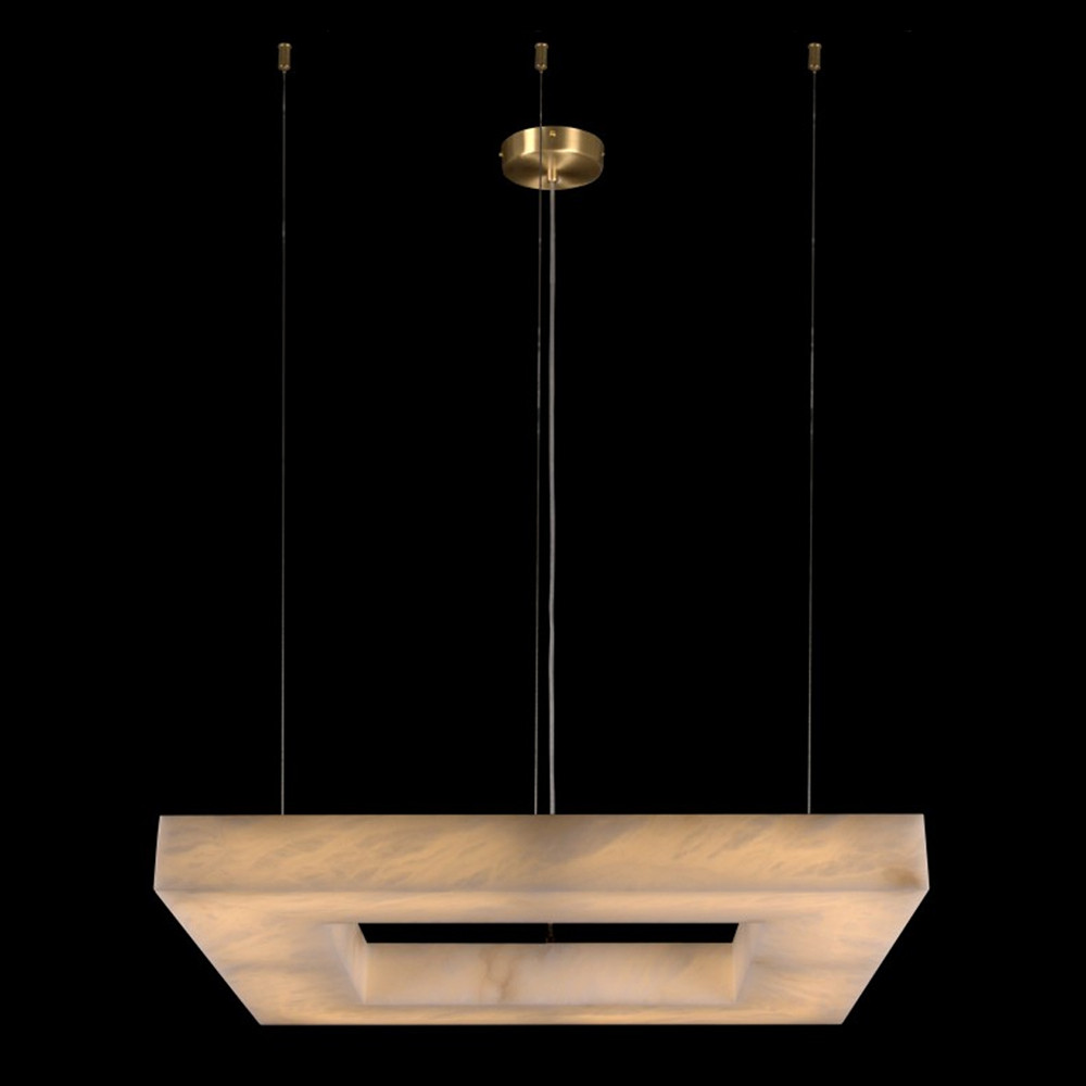 Люстра с квадратным каменным плафоном Calcite Square Light