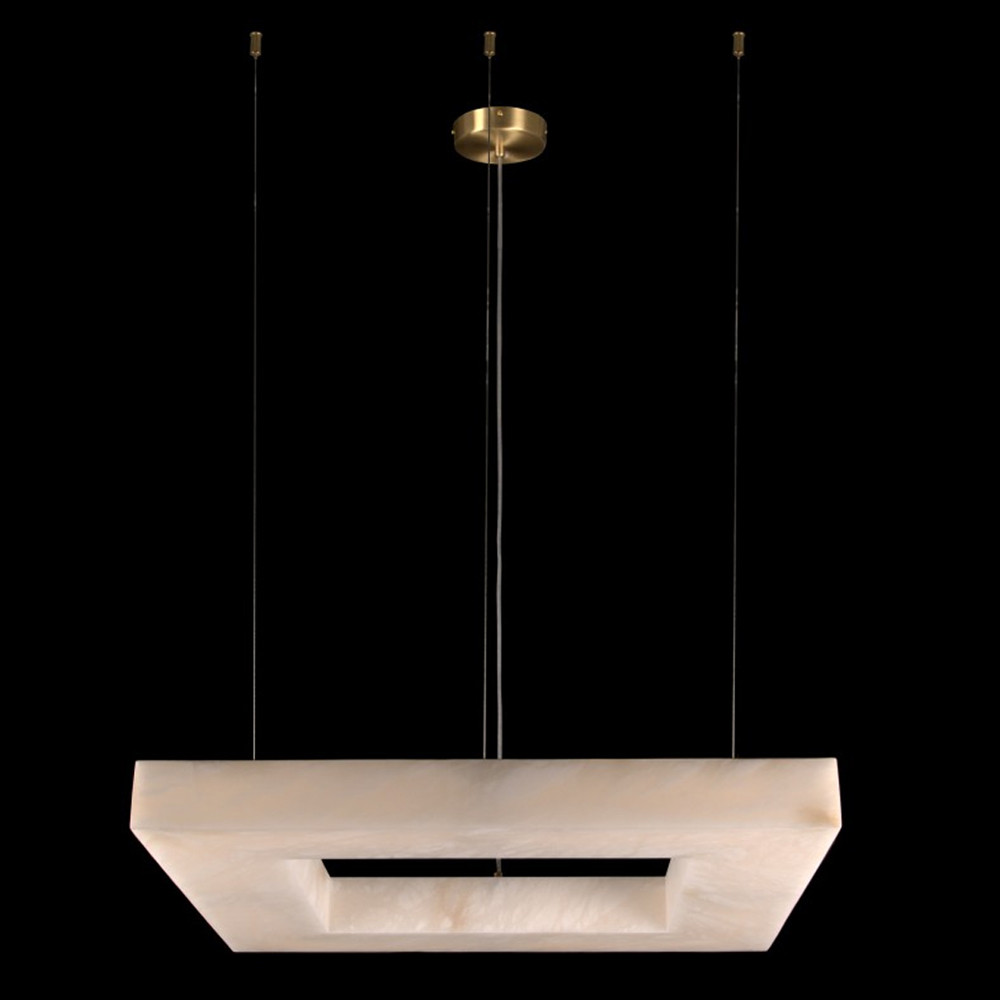 Люстра с квадратным каменным плафоном Calcite Square Light