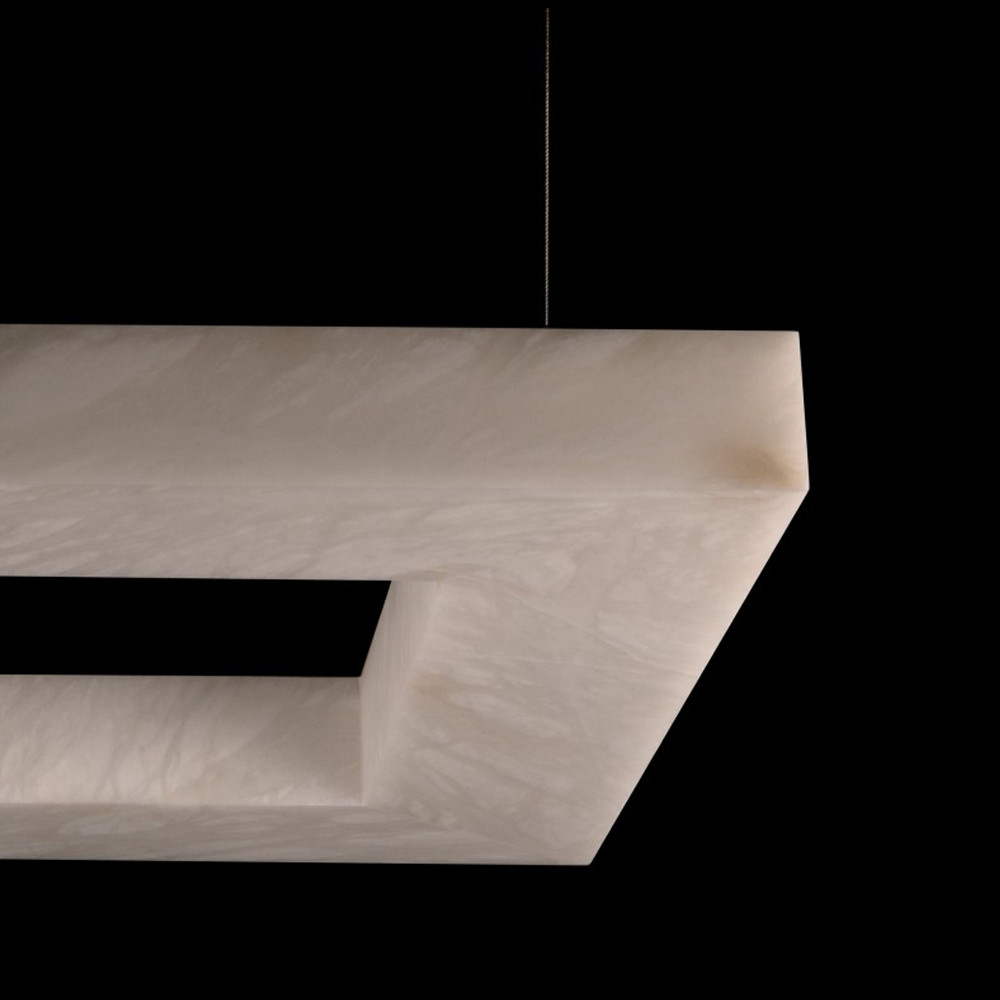Люстра с квадратным каменным плафоном Calcite Square Light