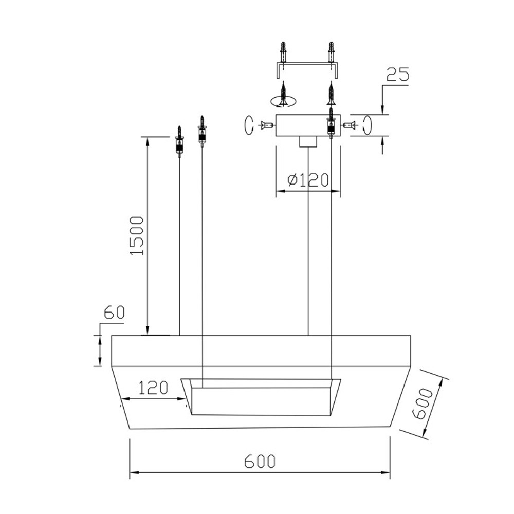 Люстра с квадратным каменным плафоном Calcite Square Light