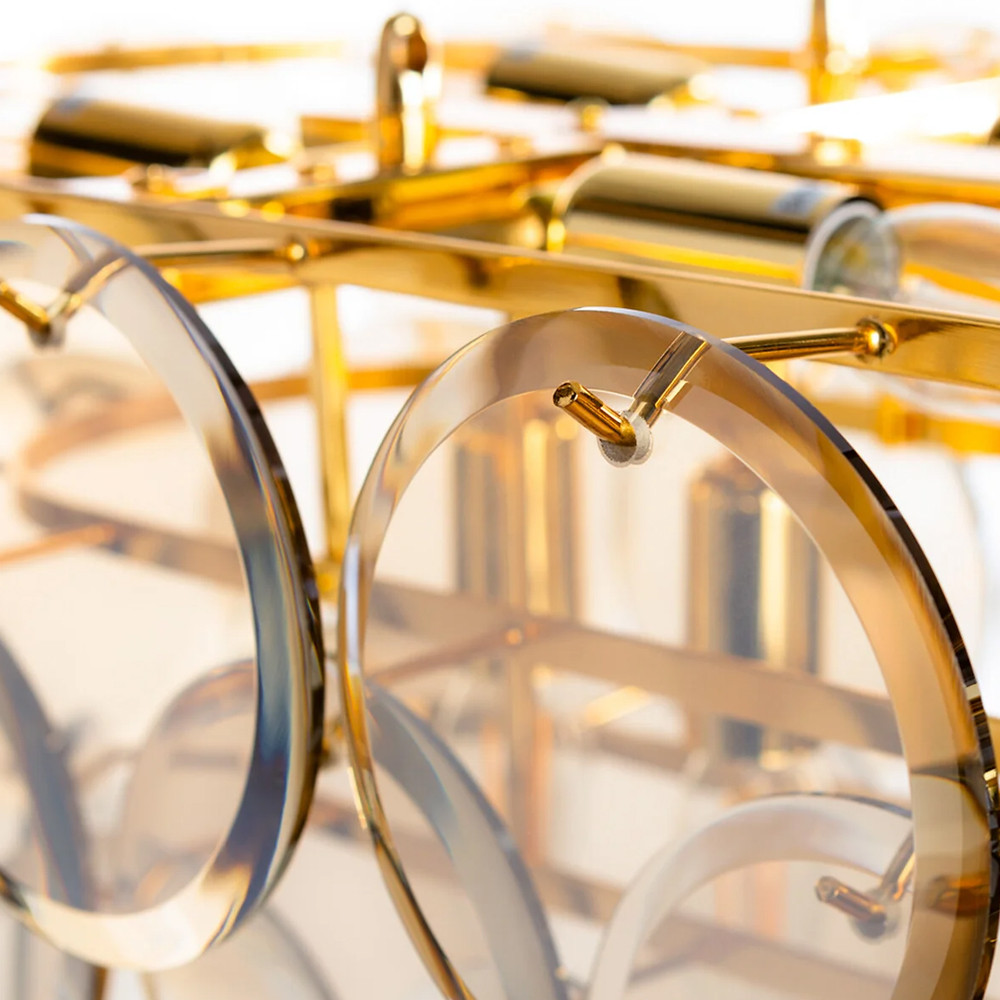 Люстра с круглыми стеклянными подвесками Cardiel Amber Glass Chandelier