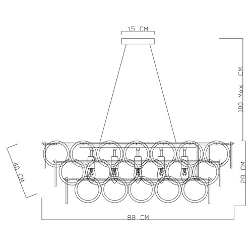 Люстра с круглыми стеклянными подвесками Cardiel Smok Glass Chandelier