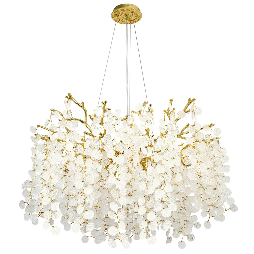 Люстра с круглыми хрустальными подвесками Fairytree Gold Crystal Branches Chandelier 10